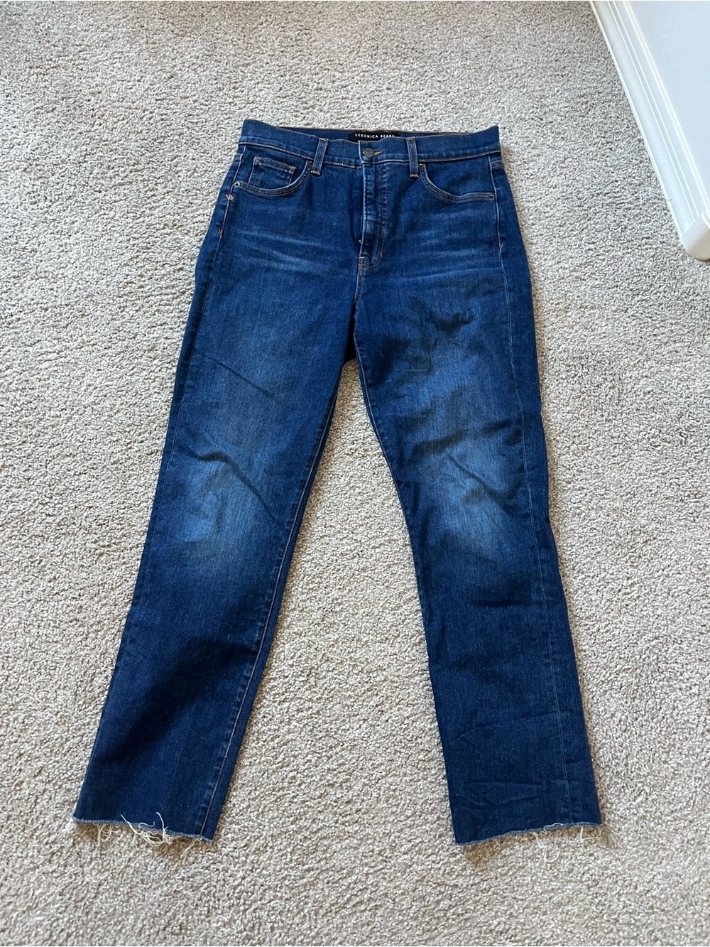 Veronica Beard Dark Blue Straight-Leg Jeans